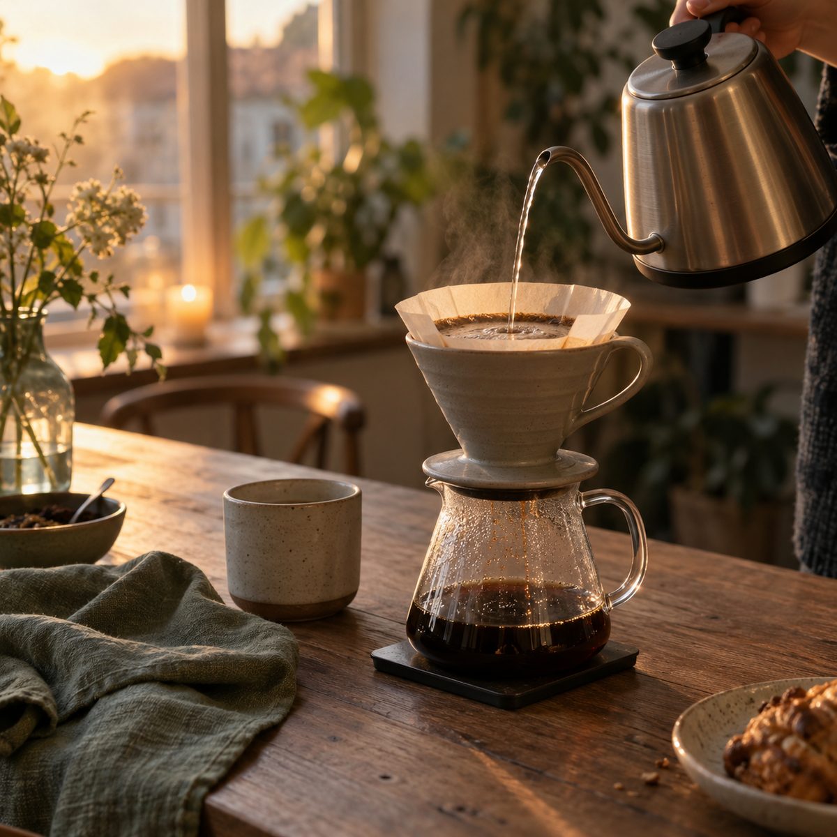 Een kop koffie gezet met Bright